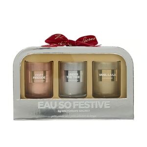 Victoria's Secret Eau So Festive Candle Set - Gold, Silver, Brown